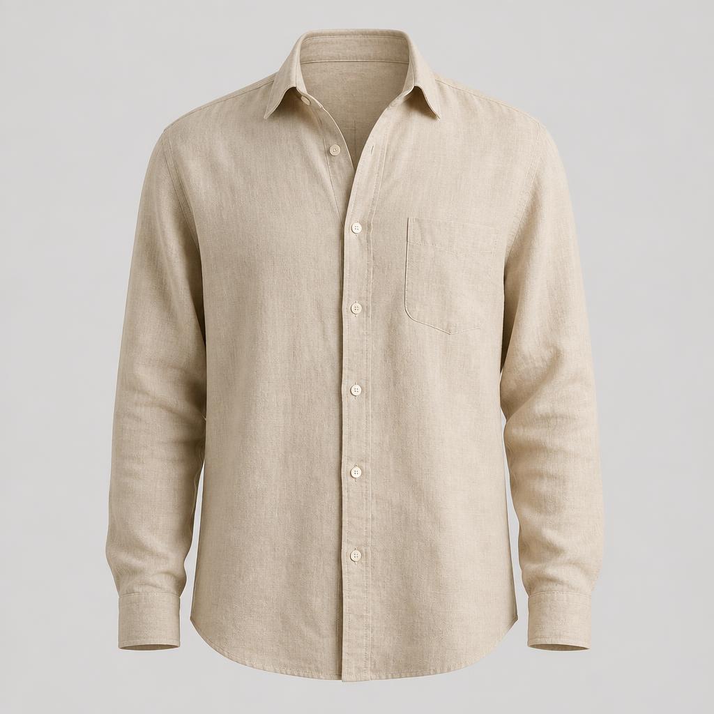 Linen Blend Long-Sleeve Shirt